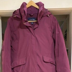 Lands End Women's Squall Waterproof Insulated Stadium Coat - Medium Burgundy